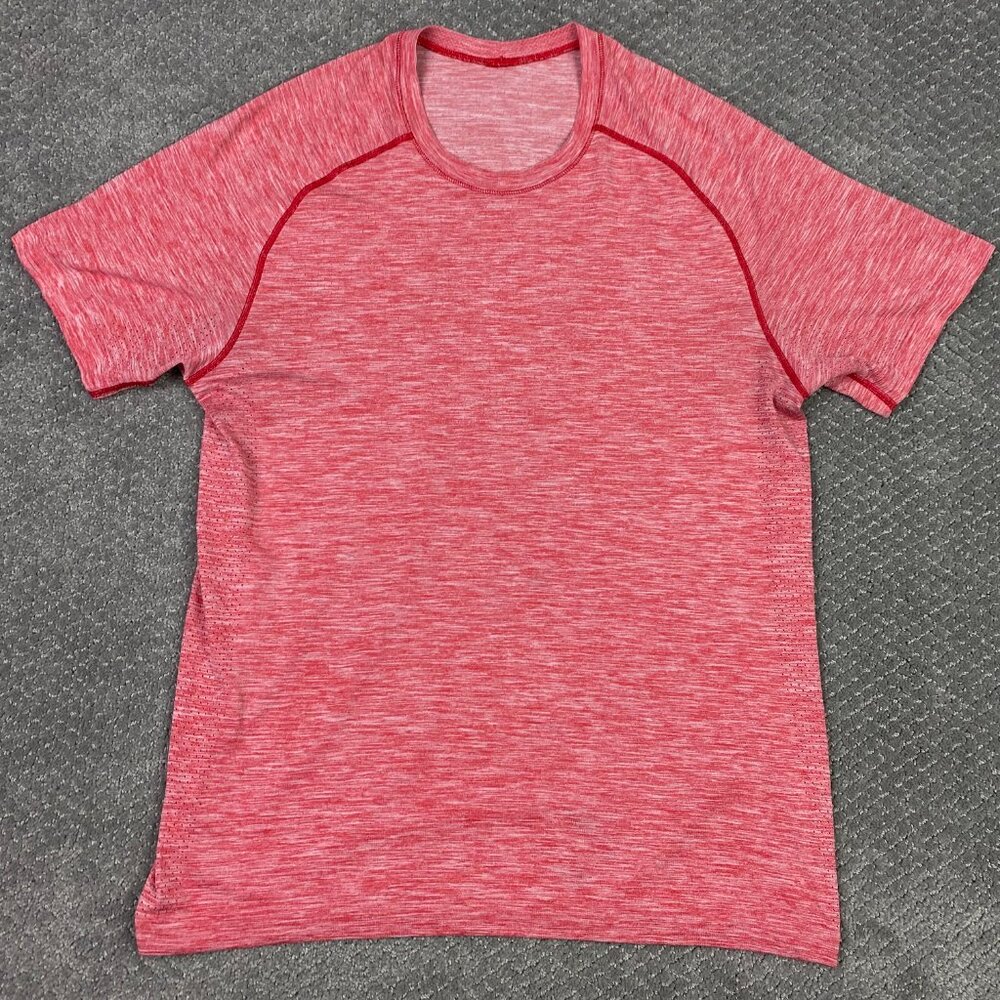 Lululemon Metal Vent Tech Shirt Men's Large Original Slim Fit Red Heather T Shir
